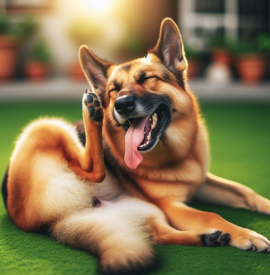German-shepherd-itching