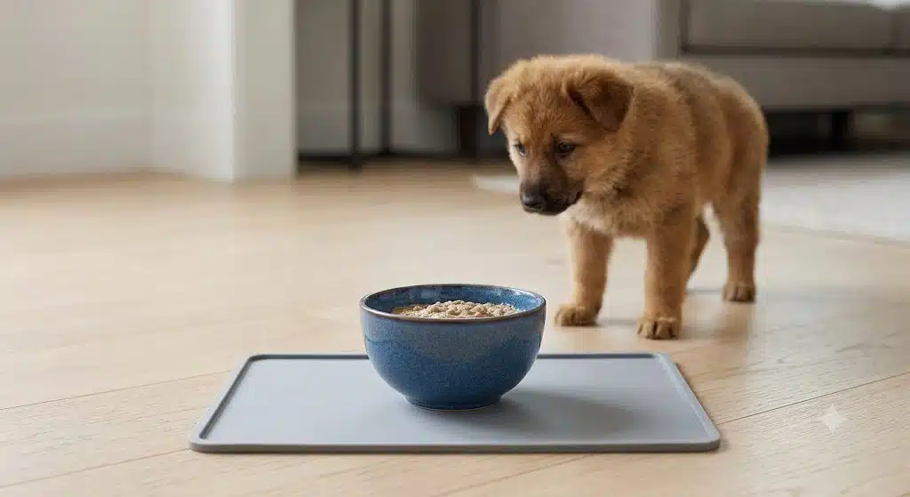 How to Feed Royal Canin Maxi Starter to a Puppy — A Real Owner's Step-by-Step Guide Step 4: Place the Bowl Down and Step Back