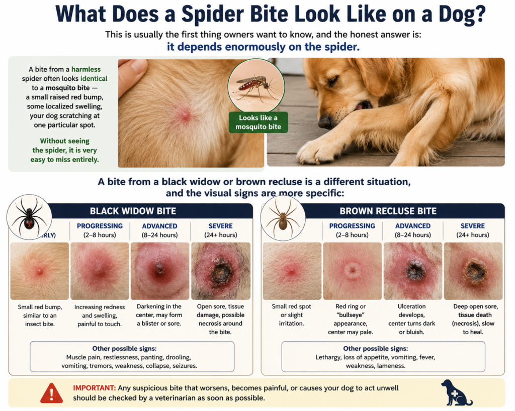 Spider Bite on Dog: Symptoms, First Aid, and When to See a Vet Spider Bite on Dog: Symptoms, First Aid, and When to See a Vet